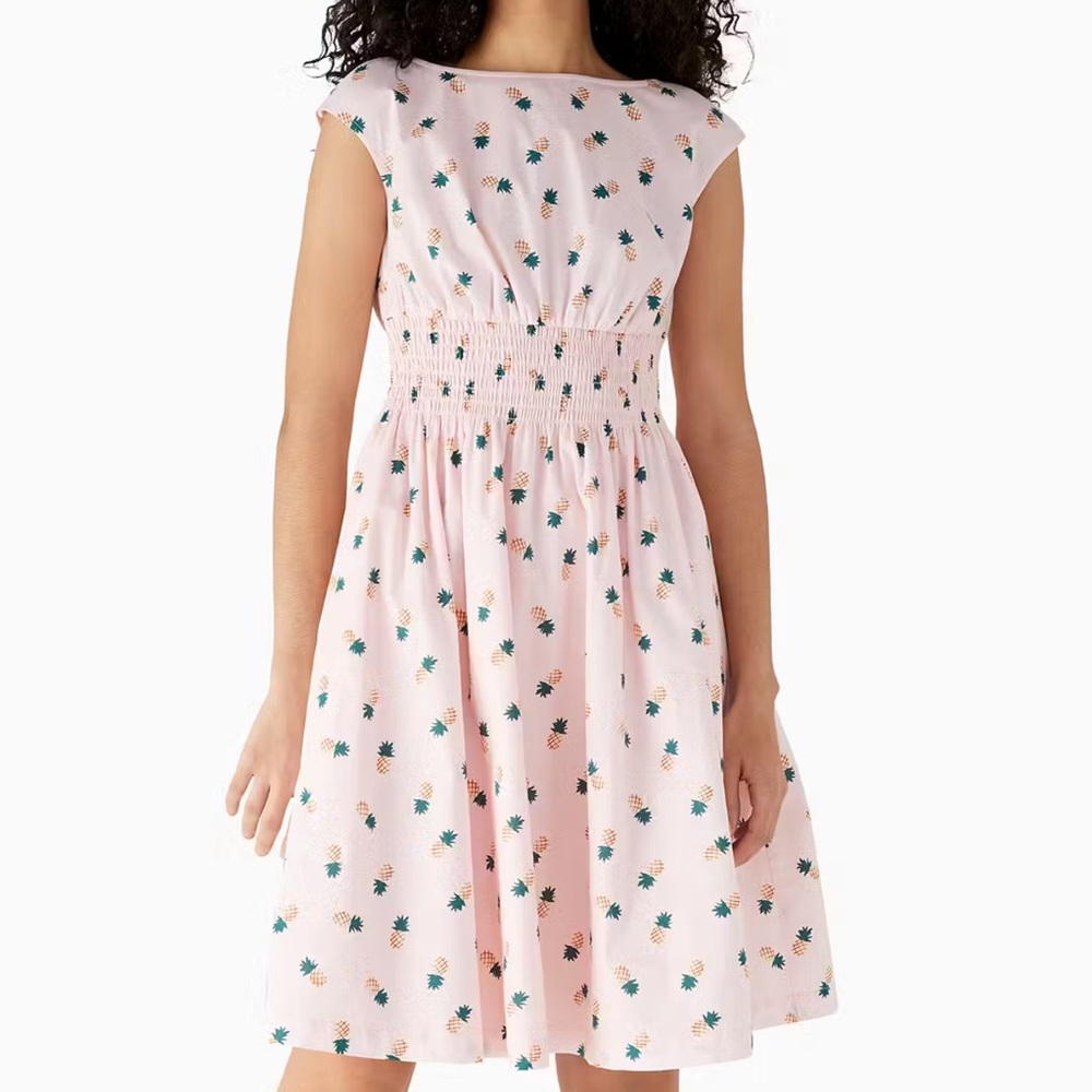 Kate Spade Light Pink Pineapple Midi Dress